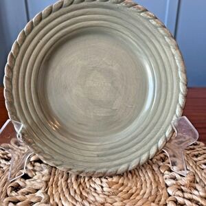 Tuscan Countyside Sage Green Salad Plate By Artimino Stoneware 9 1/2" w/braid